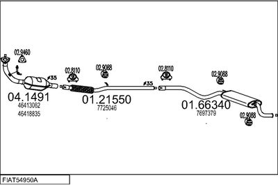 SISTEM DE ESAPAMENT MTS FIAT54950A014479
