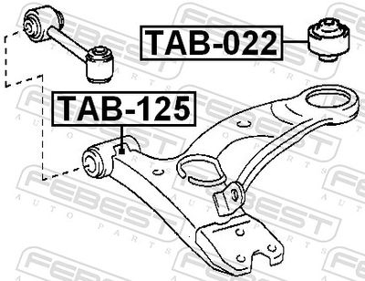 Mounting, control/trailing arm TAB-125