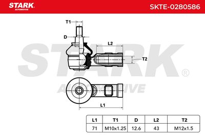 накрайник на напречна кормилна щанга STARK SKTE-0280586