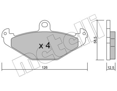 Комплект тормозных колодок, дисковый тормоз METELLI 22-0165-1 для LOTUS ELISE