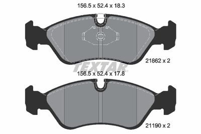 Комплект тормозных колодок, дисковый тормоз TEXTAR 2186201 для DAEWOO PRINCE