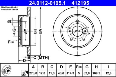 Тормозной диск ATE 24.0112-0195.1 для SUZUKI KIZASHI