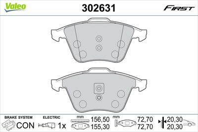 Brake Pad Set, disc brake 302631