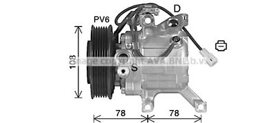 Компрессор, кондиционер PRASCO DUK079 для DAIHATSU CUORE