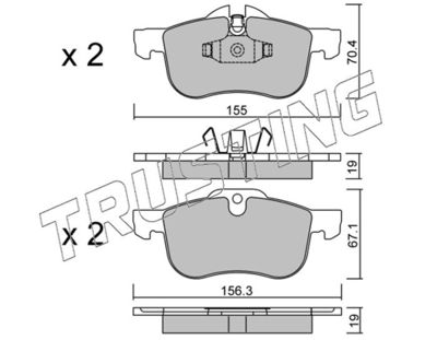 Zestaw klocków hamulcowych, hamulce tarczowe TRUSTING 316.0