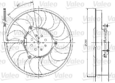 VALEO 696018 Вентилятор системы охлаждения двигателя  для AUDI A6 (Ауди А6)