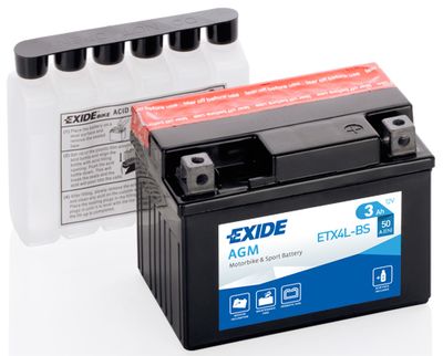 Стартерная аккумуляторная батарея EXIDE ETX4L-BS для SUZUKI DR