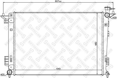 Радиатор, охлаждение двигателя STELLOX 10-26616-SX для HYUNDAI ix35