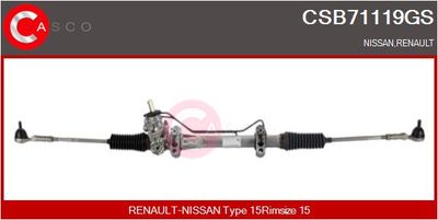 CASCO CSB71119GS Рулевая рейка  для RENAULT THALIA (Рено Тхалиа)