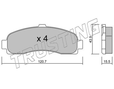 TRUSTING 147.0 Тормозные колодки и сигнализаторы  для NISSAN MICRA II (K11) 1.0 i 16V