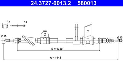 Тросик, cтояночный тормоз ATE 24.3727-0013.2 для ALFA ROMEO 166