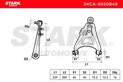 носач, окачване на колелата STARK SKCA-0050849