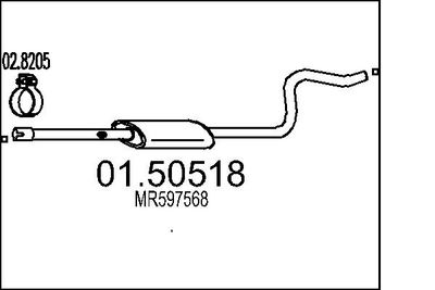 MTS 01.50518 Глушитель выхлопных газов  для MITSUBISHI COLT VI (Z3_A, Z2_A) 1.3 LPG