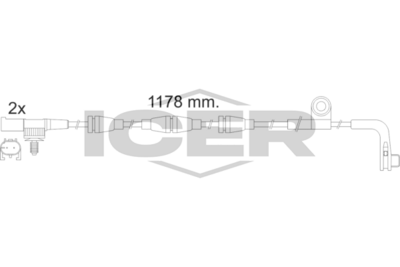 предупредителен контактен сензор, износване на накладките ICER 610481 E C