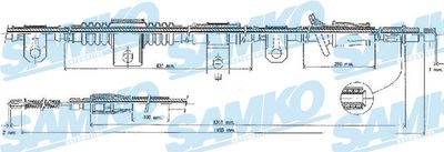 Тросик, cтояночный тормоз SAMKO C1376B для HYUNDAI LANTRA