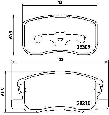 Комплект тормозных колодок, дисковый тормоз BREMBO P 54 046 для MITSUBISHI COLT