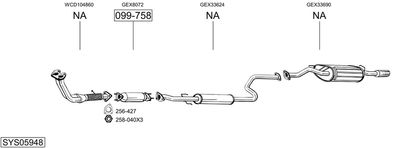 Układ wydechowy BOSAL SYS05948