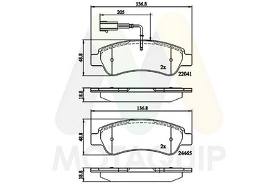 Set placute frana MOTAQUIP LVXL1865
