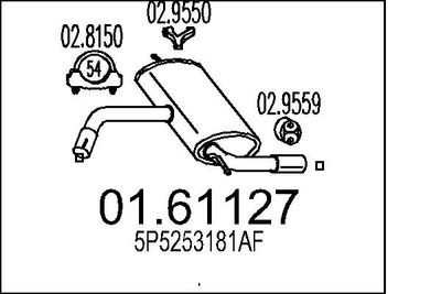 Глушитель выхлопных газов конечный MTS 01.61127 для SEAT ALTEA