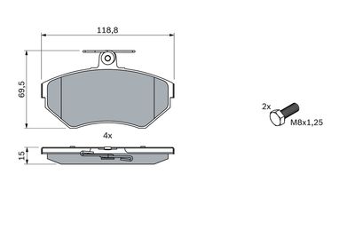 Brake Pad Set, disc brake 0 986 494 010