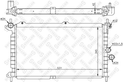 Радиатор, охлаждение двигателя STELLOX 10-26050-SX для OPEL ASTRA