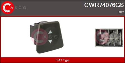 Выключатель, стеклолодъемник CASCO CWR74076GS для FIAT PANDA