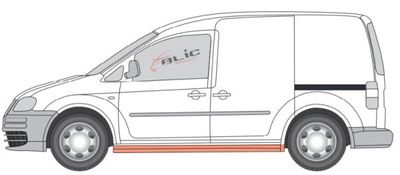 Dorpel aan autozijde Links ((EN) galvanised) past: VW CADDY III 4D 03.04-05.15