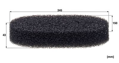 Cabinefilter 43x245, patroon past: CASE IH 1021 G, 1121 G, 521G, 621 G, 721 G, 921 G NEW HOLLAND CX5.80, CX5.90, CX6.80, CX6.90, 110D, 130D, 170D, 190W
