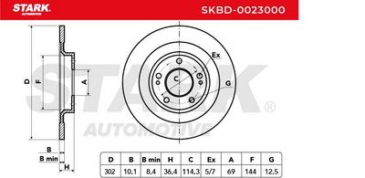 спирачен диск STARK SKBD-0023000