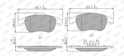 BREMSBELAGSATZ SCHEIBENBREMSE JURID 573243J 1