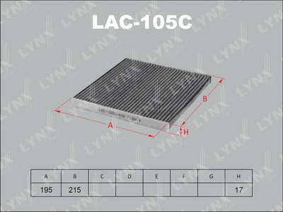 Фильтр, воздух во внутренном пространстве LYNXauto LAC-105C для LIFAN 620