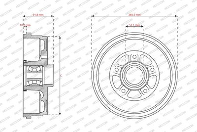 спирачен барабан FERODO FDR329844