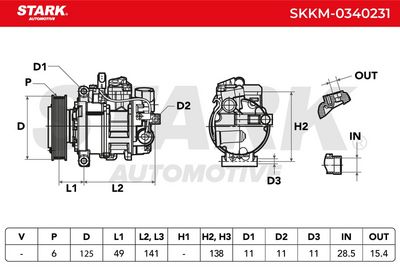 компресор, климатизация STARK SKKM-0340231