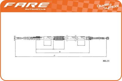 Тросик, cтояночный тормоз FARE SA 18061 для FIAT BRAVA