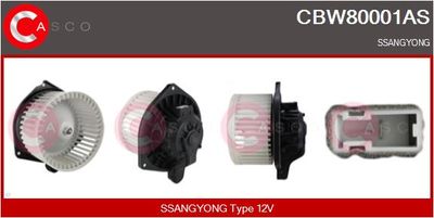 CASCO CBW80001AS Вентилятор салону для SSANGYONG (Сан-янг)