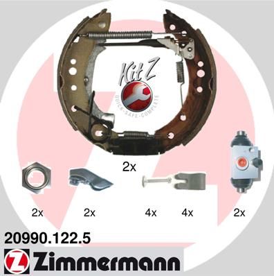 Комплект тормозных колодок ZIMMERMANN 20990.122.5 для PEUGEOT 1007