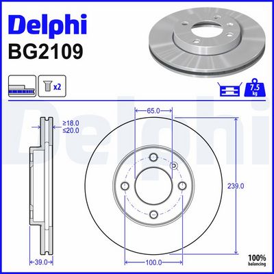 спирачен диск DELPHI BG2109