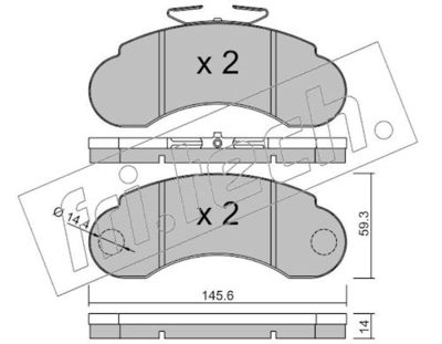 Bremsekloss sett fri.tech. 057.0 for MERCEDES-BENZ