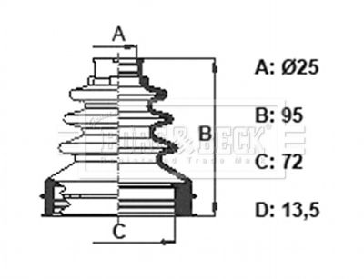 Bellow, drive shaft Borg & Beck BCB6392