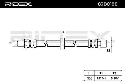 спирачен маркуч RIDEX 83B0188
