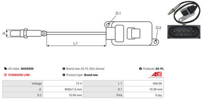 SENZOR NOX INJECTIE ADITIV AS-PL NOX9309 2