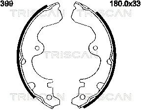TRISCAN 8100 13399 Ремкомплект барабанных колодок  для TOYOTA TERCEL (Тойота Теркел)