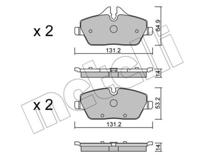 Комплект тормозных колодок, дисковый тормоз METELLI 22-0664-2 для BMW i3