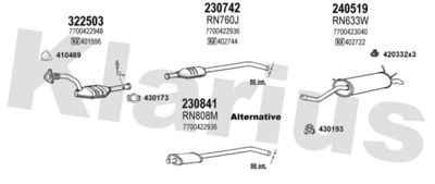 Układ wydechowy KLARIUS 720939E