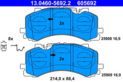 Комплект тормозных колодок, дисковый тормоз ATE 13.0460-5692.2 для AUDI Q8