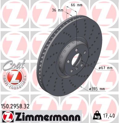BREMSSCHEIBE ZIMMERMANN 150295832