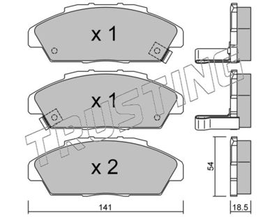 TRUSTING 394.0 Тормозные колодки и сигнализаторы для HONDA ACCORD IV (CB) 2.2 i 16V Automatik (CB7)