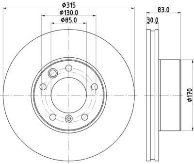 Тормозной диск HELLA 8DD 355 132-151 для PUCH G-MODELL