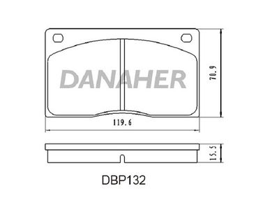 Комплект тормозных колодок, дисковый тормоз DANAHER DBP132 для LOTUS ELITE