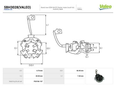 AS-PL - Držiak, uhlíkový zberač , SBH3028(VALEO)